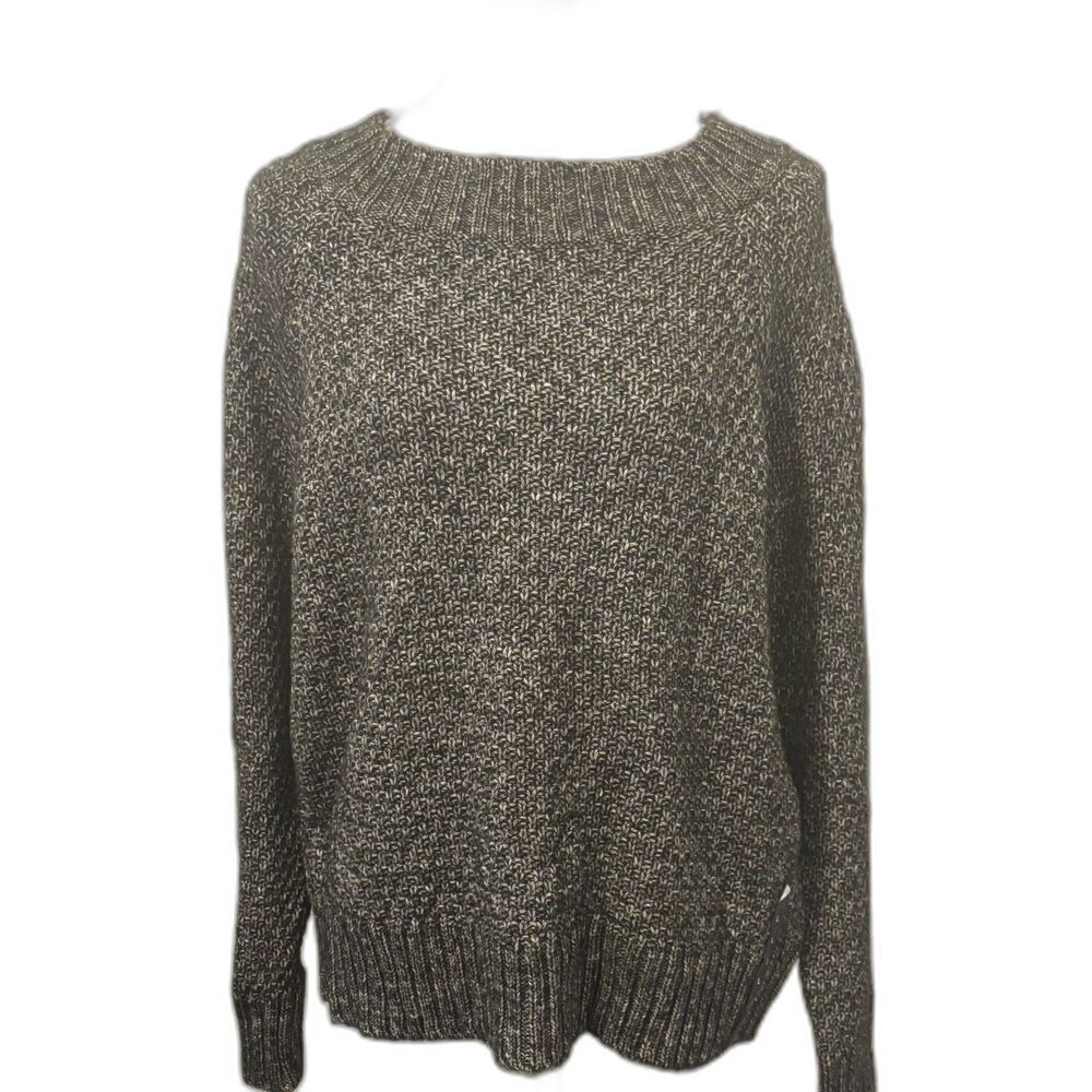Women's Chaps Ribbed Hem Cuff Neck Sweater, in"Main Cabin Black" -NWT